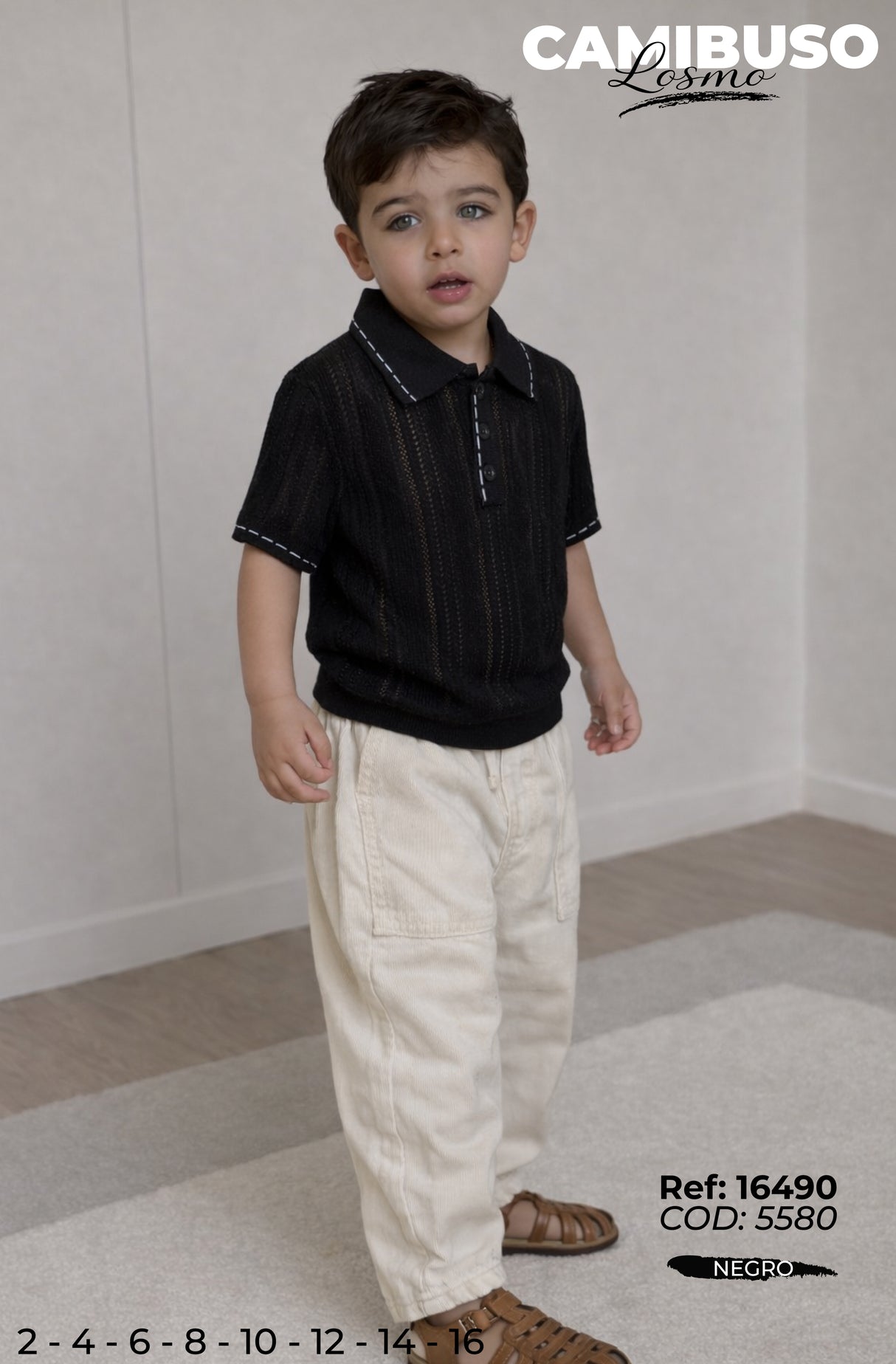 camibuso losmo negro niño