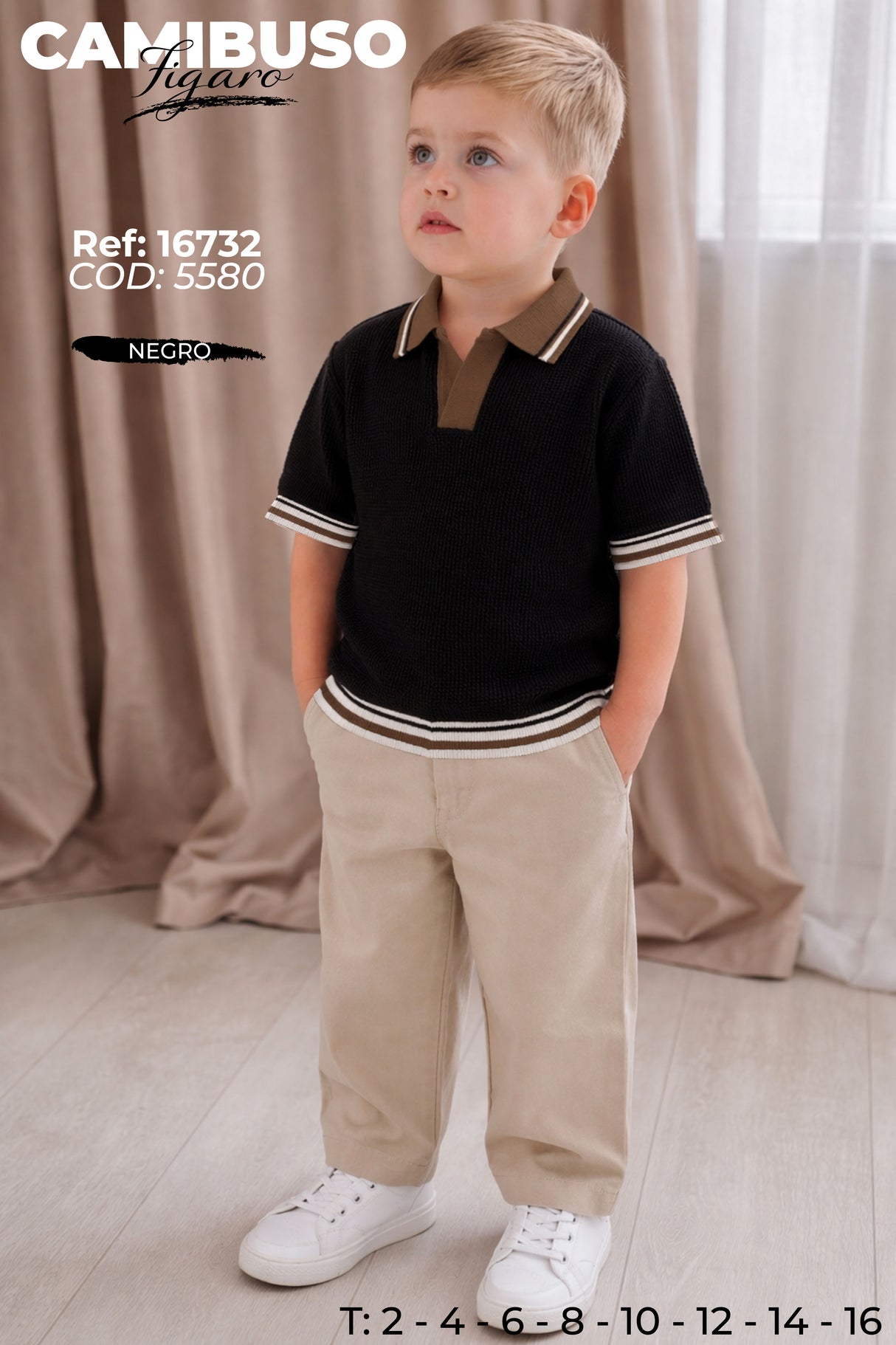camibuso figaro negro niño
