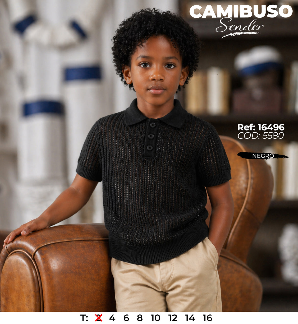 camibuso sender negro niño