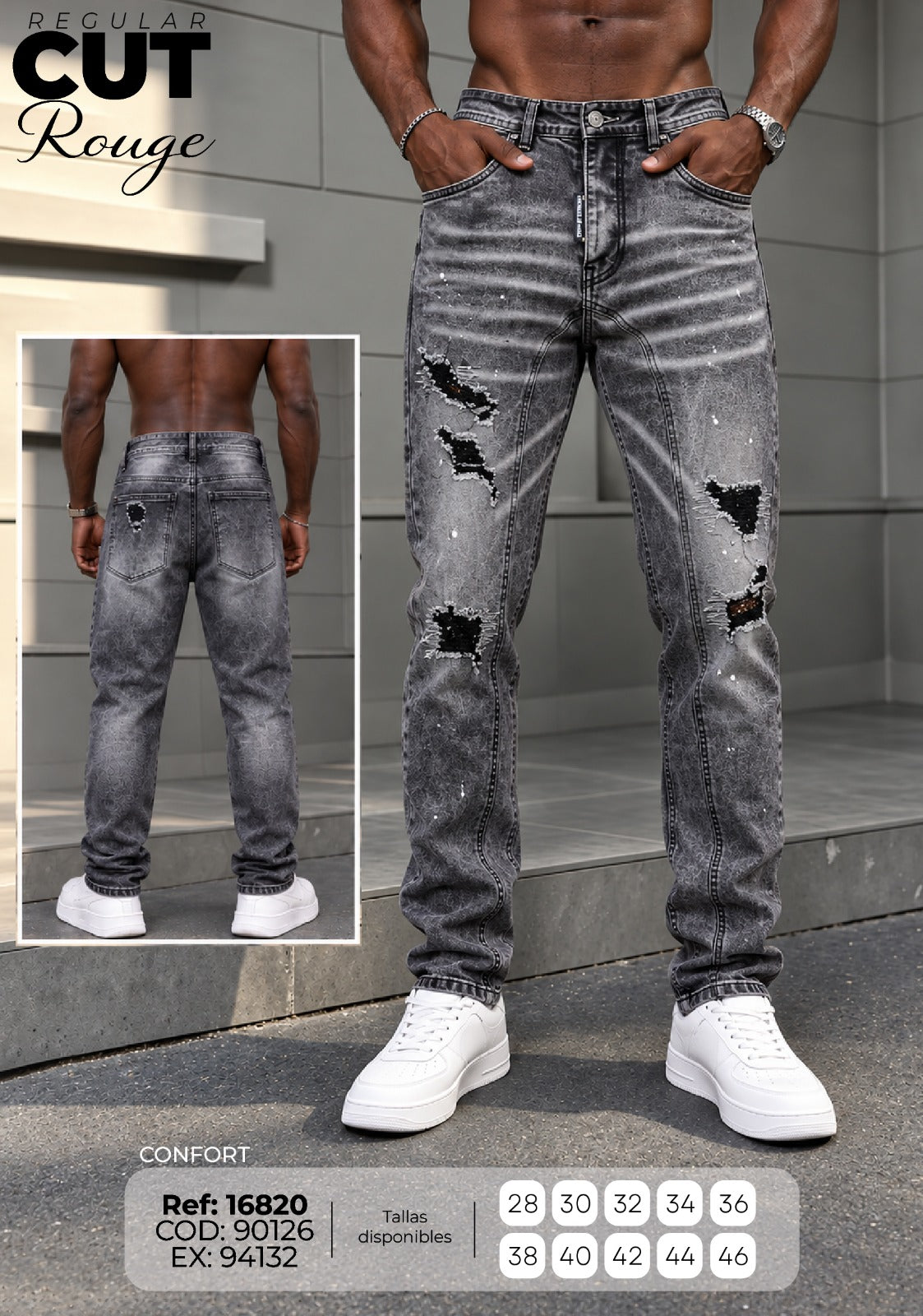 jean regular Rouge hombre regular