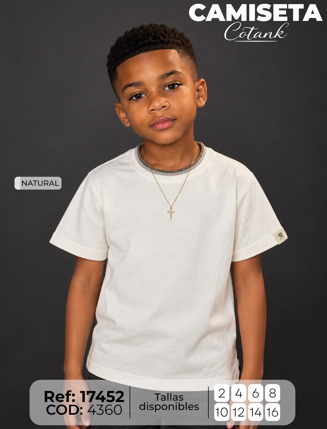 camiseta cotank niño