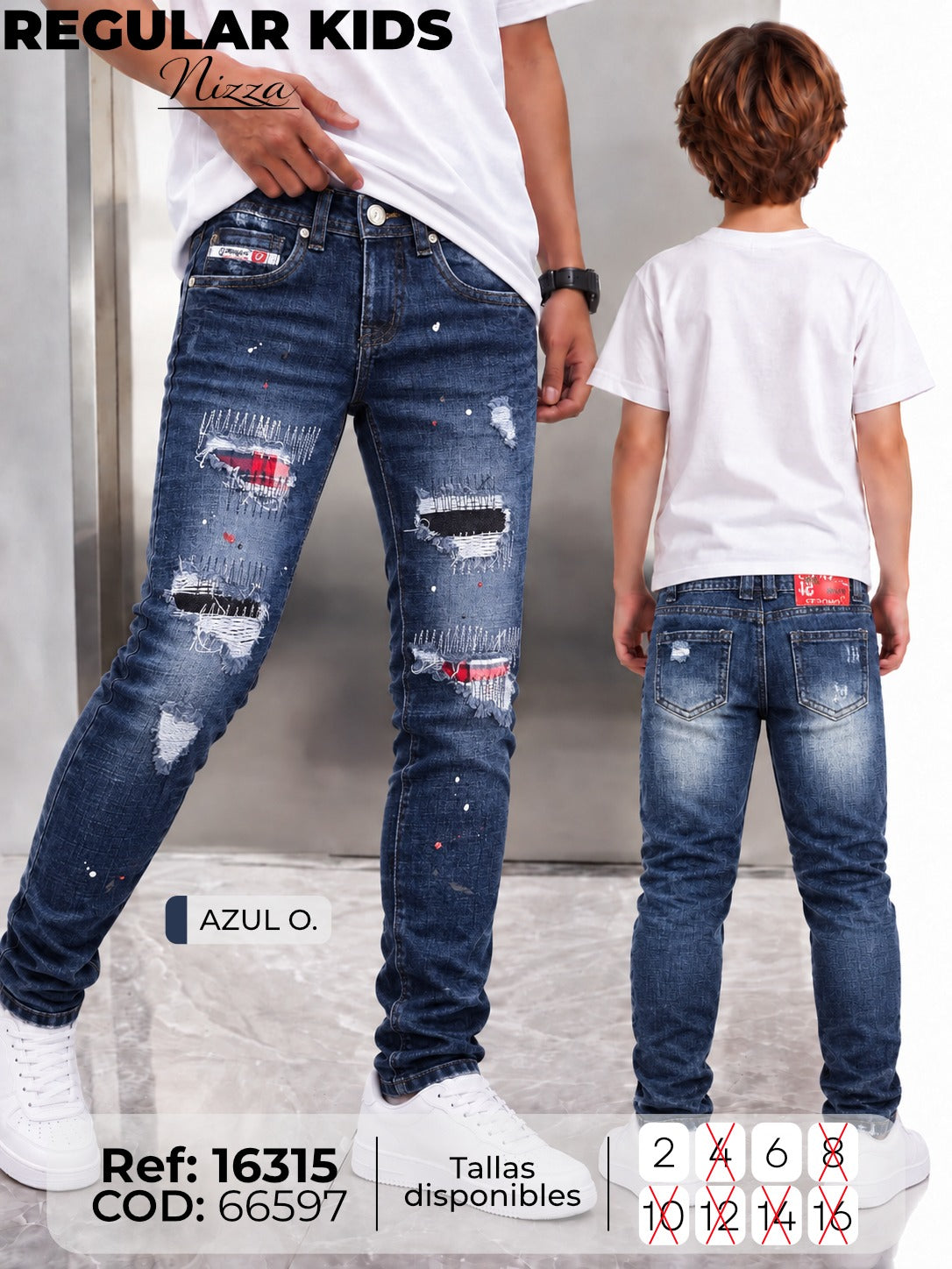 Jean regular Nizza niño
