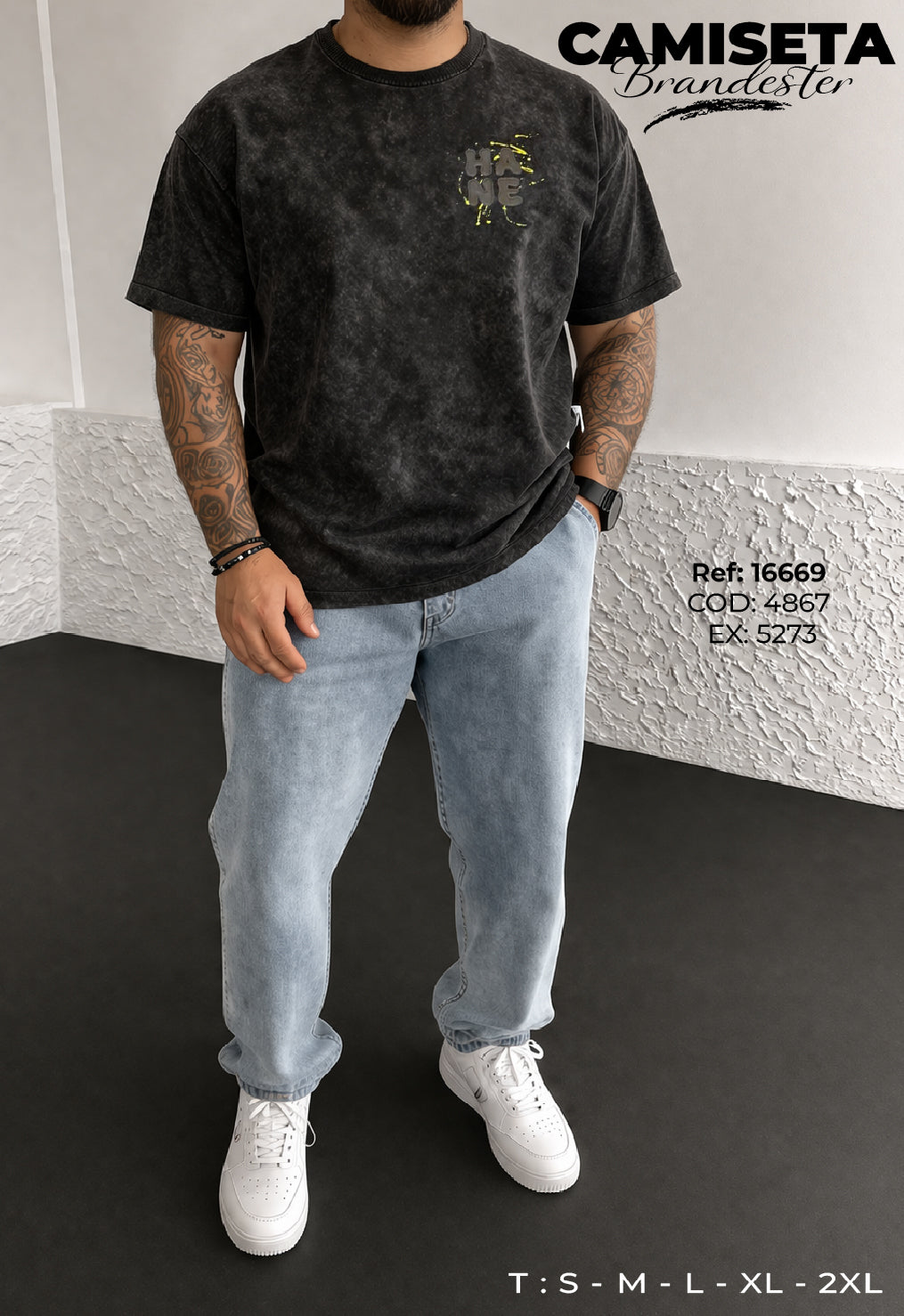 camiseta brandester hombre