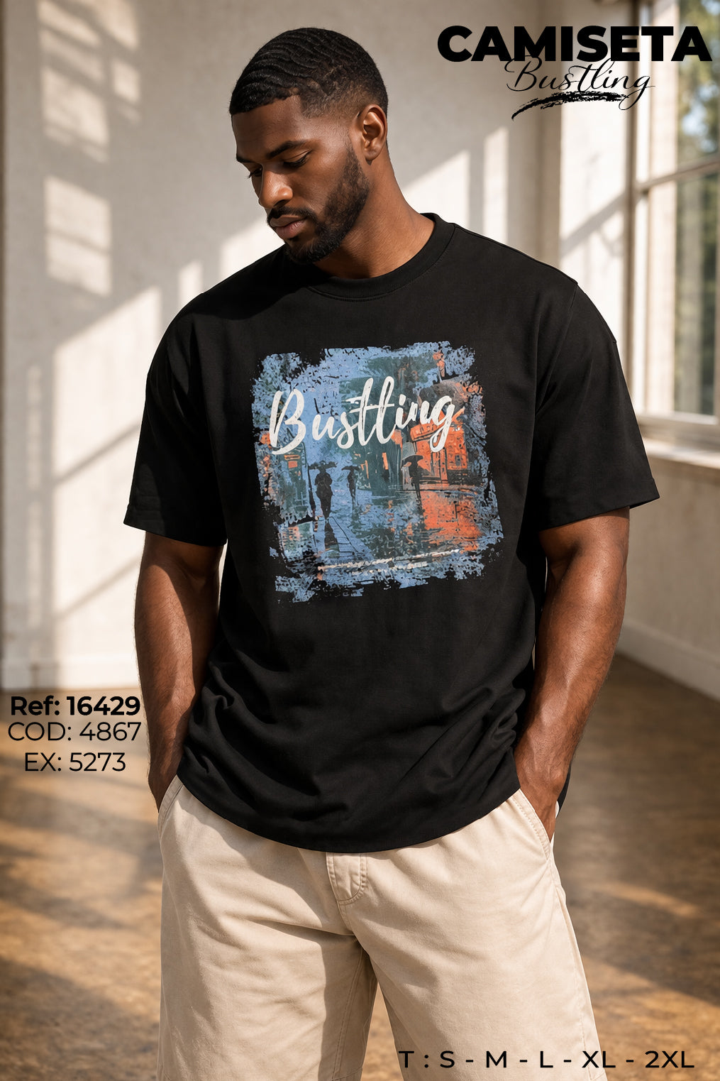 camiseta bustling hombre