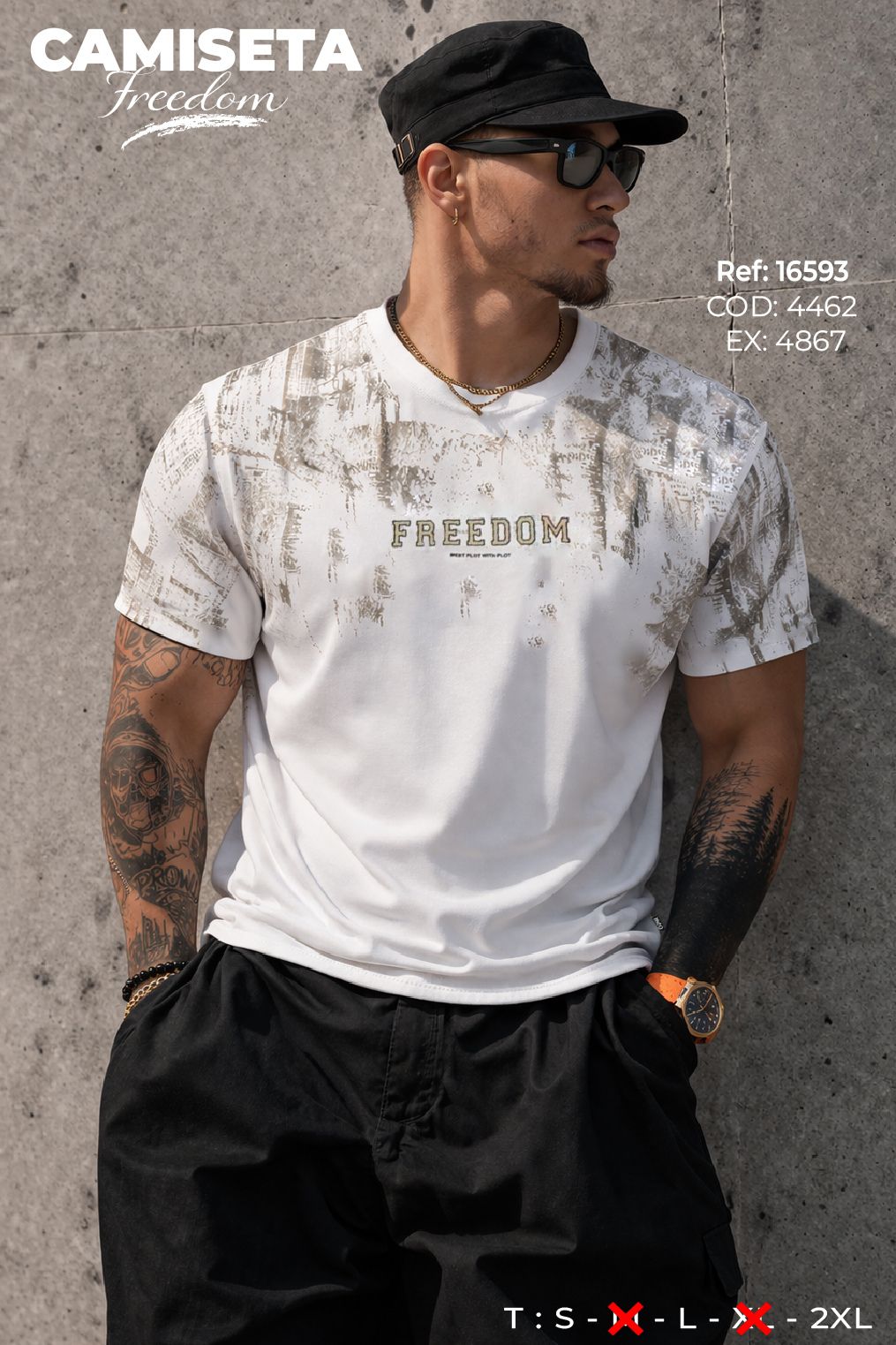 camiseta freedom hombre