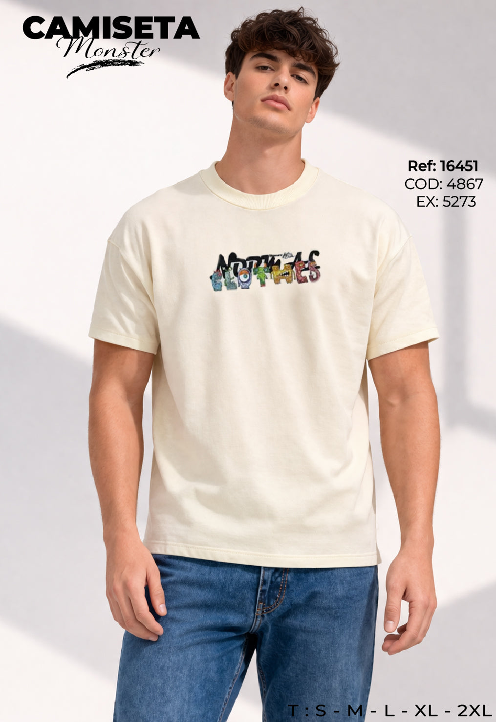 camiseta monster hombre