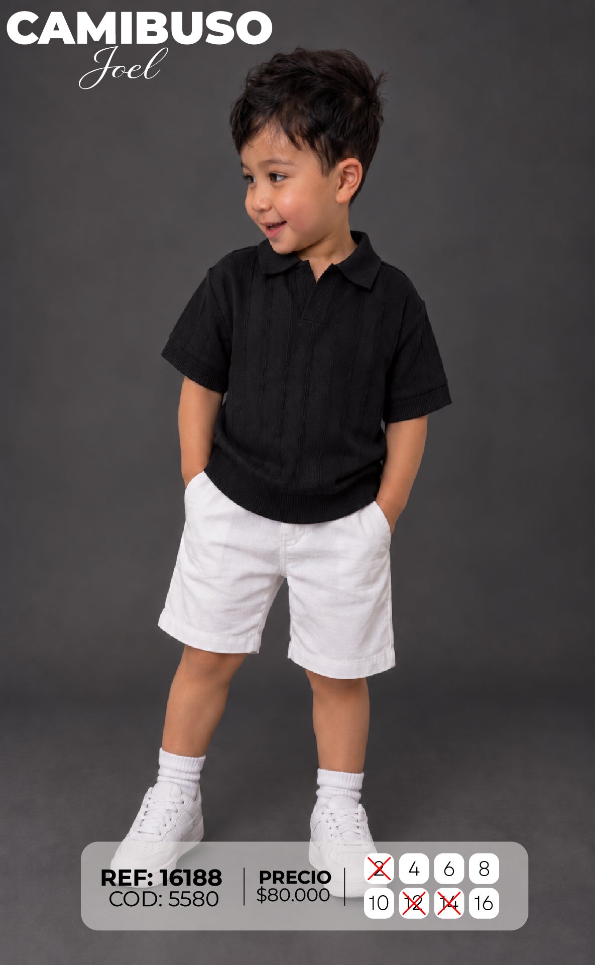camibuso joel negro niño