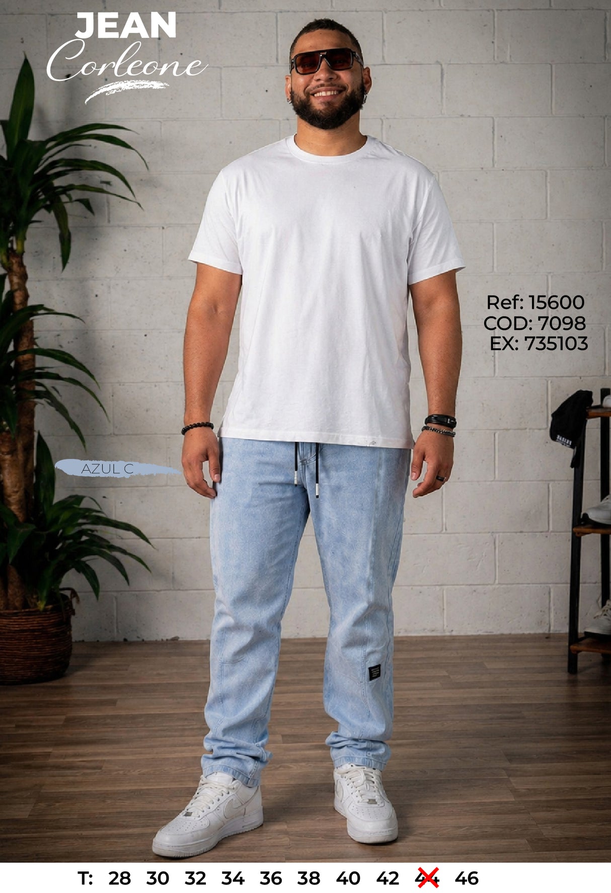 jean baggy corleone azul c hombre