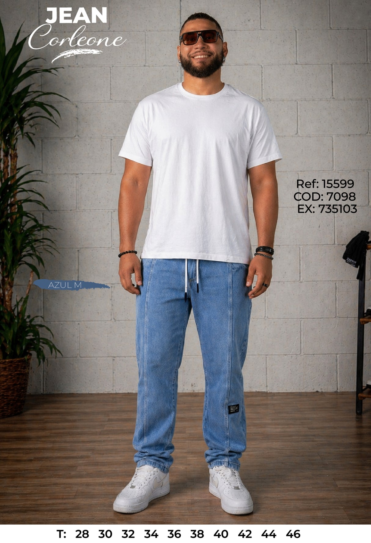 jean baggy corleone azul m hombre