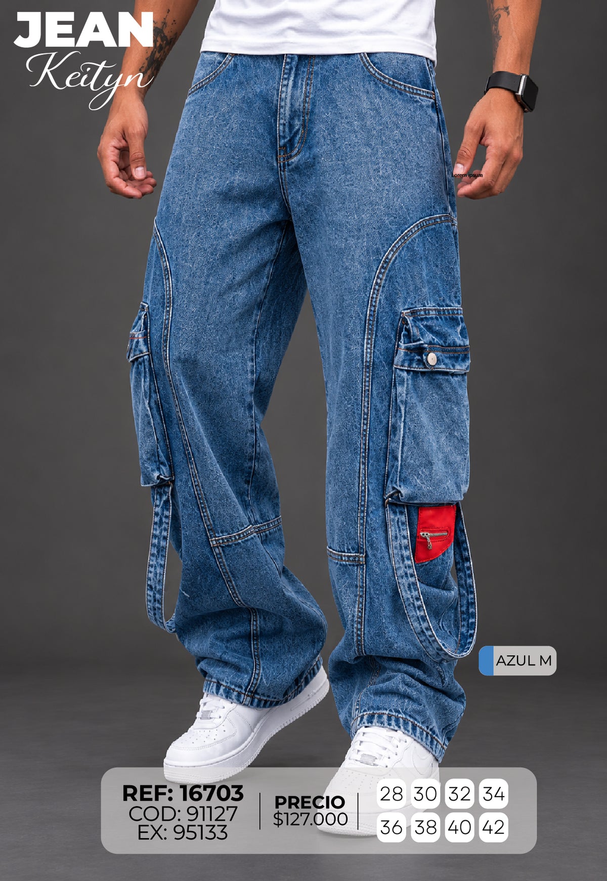 jean baggy keityn azul m hombre