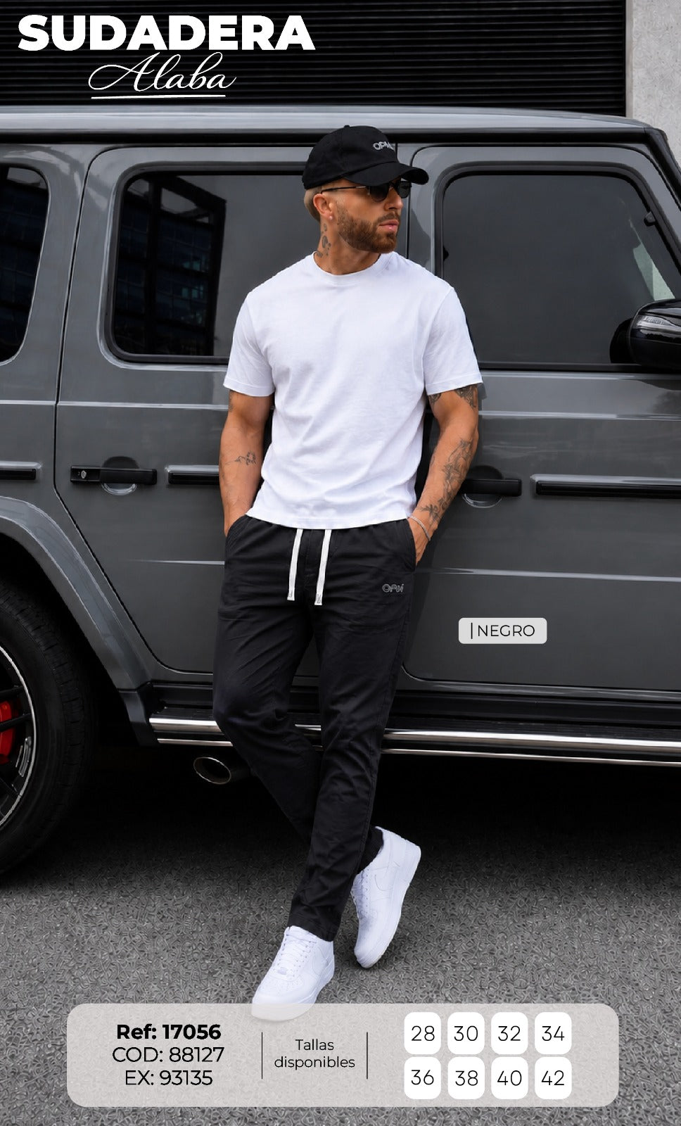 Sudadera alaba negro hombre