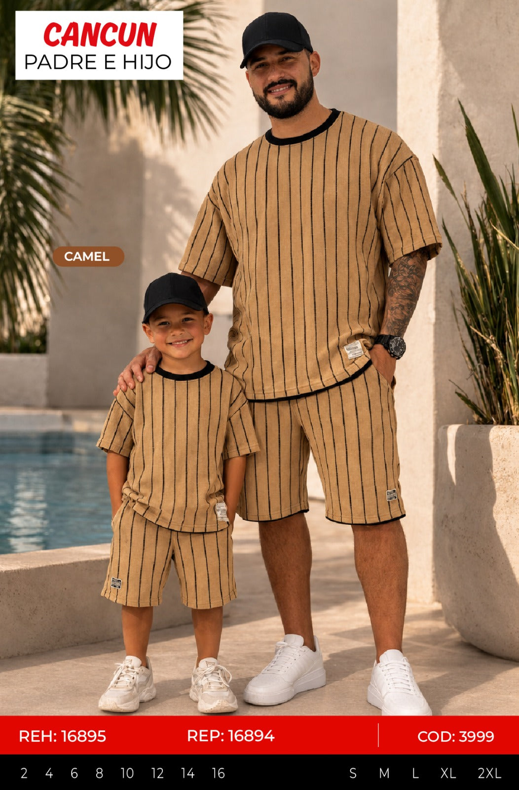 Total look cancun camel padre e hijo outlet