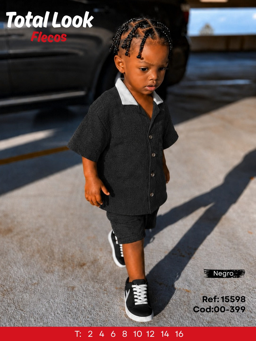 Total look flecos negro niño outlet