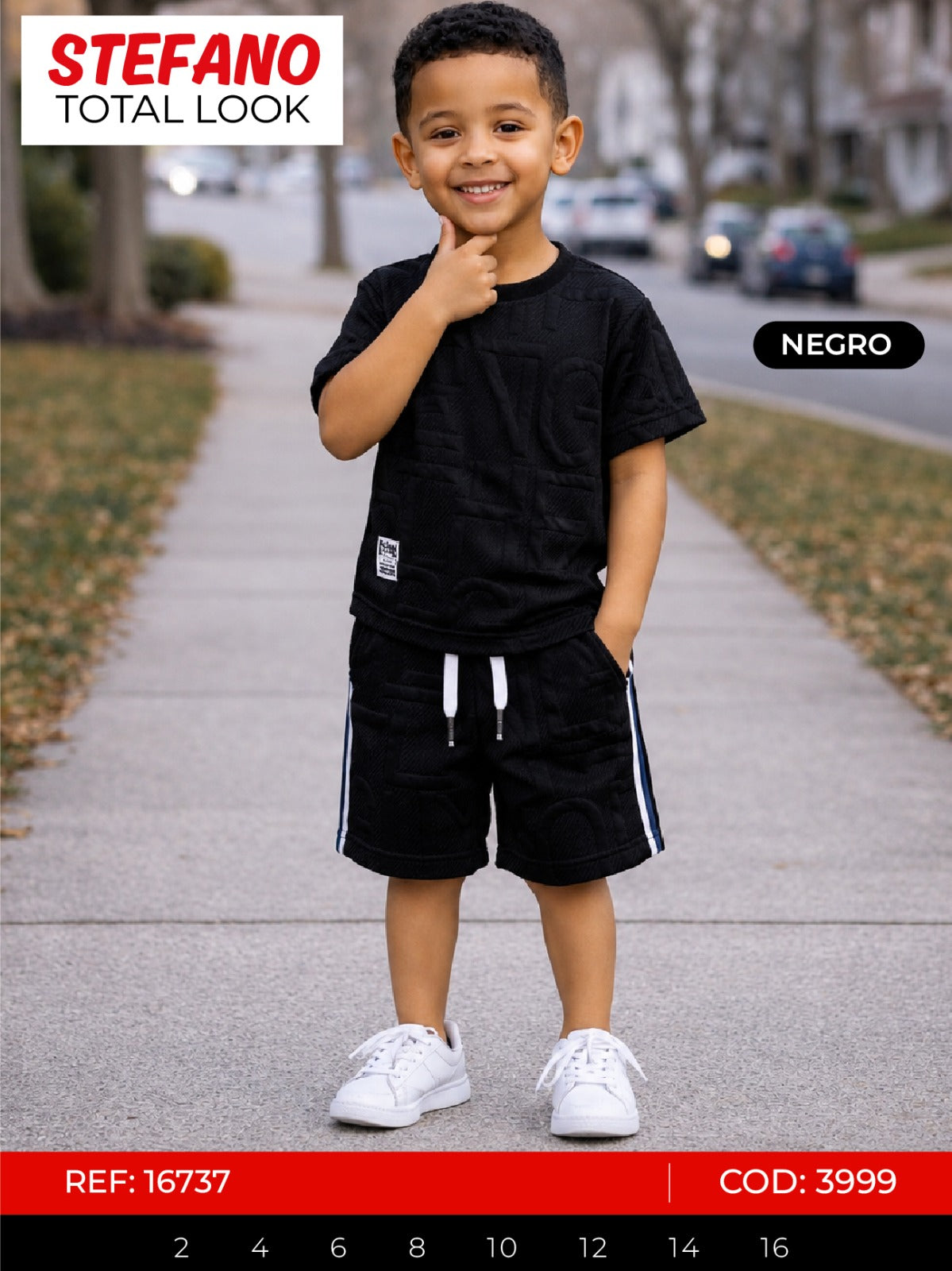 Total look stefano negro niño outlet