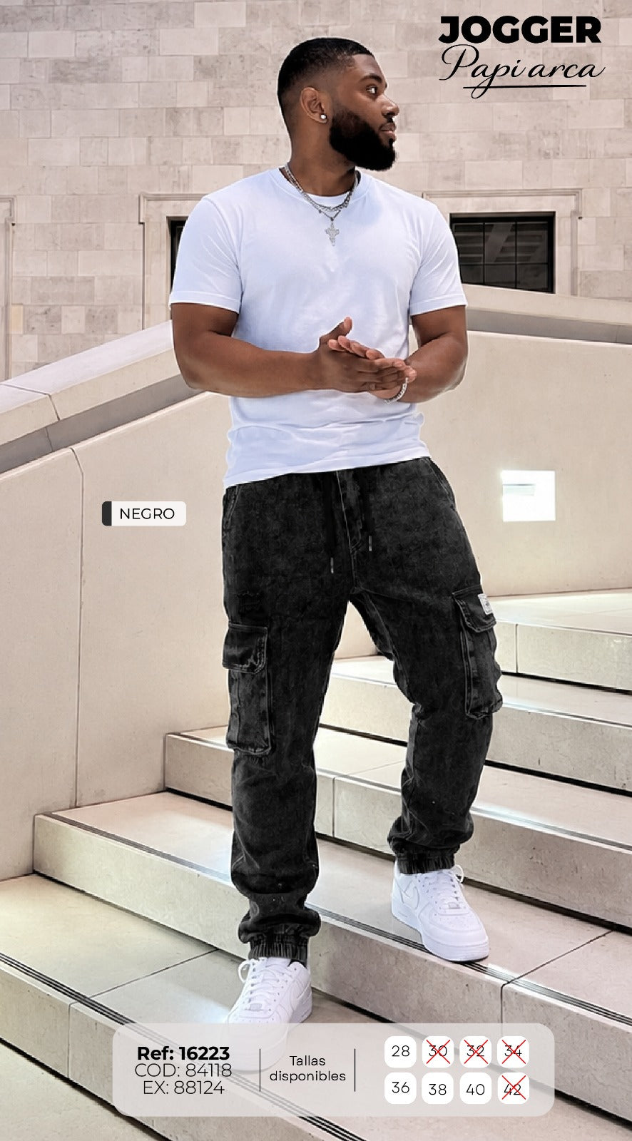 Jogger Papi arca negro hombre