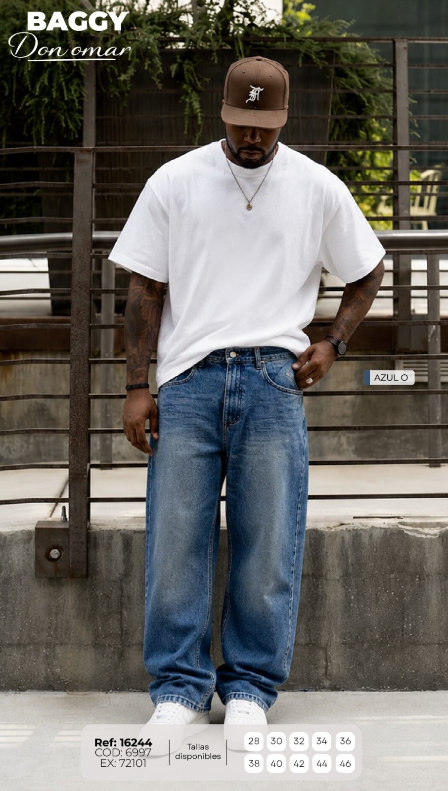 jean baggy don omar azul o hombre