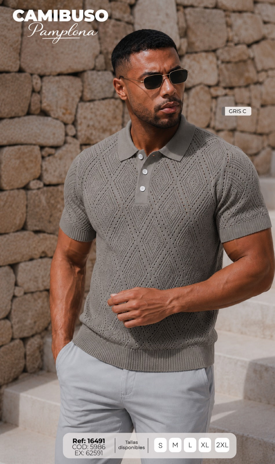 camibuso pamplona gris c hombre
