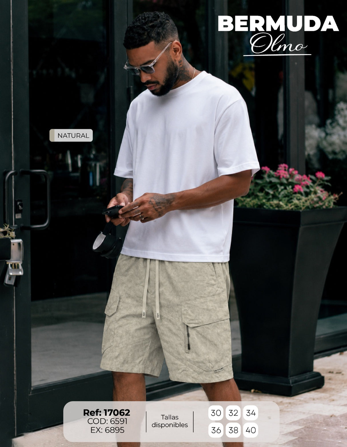 Bermuda Olmo Natural Hombre