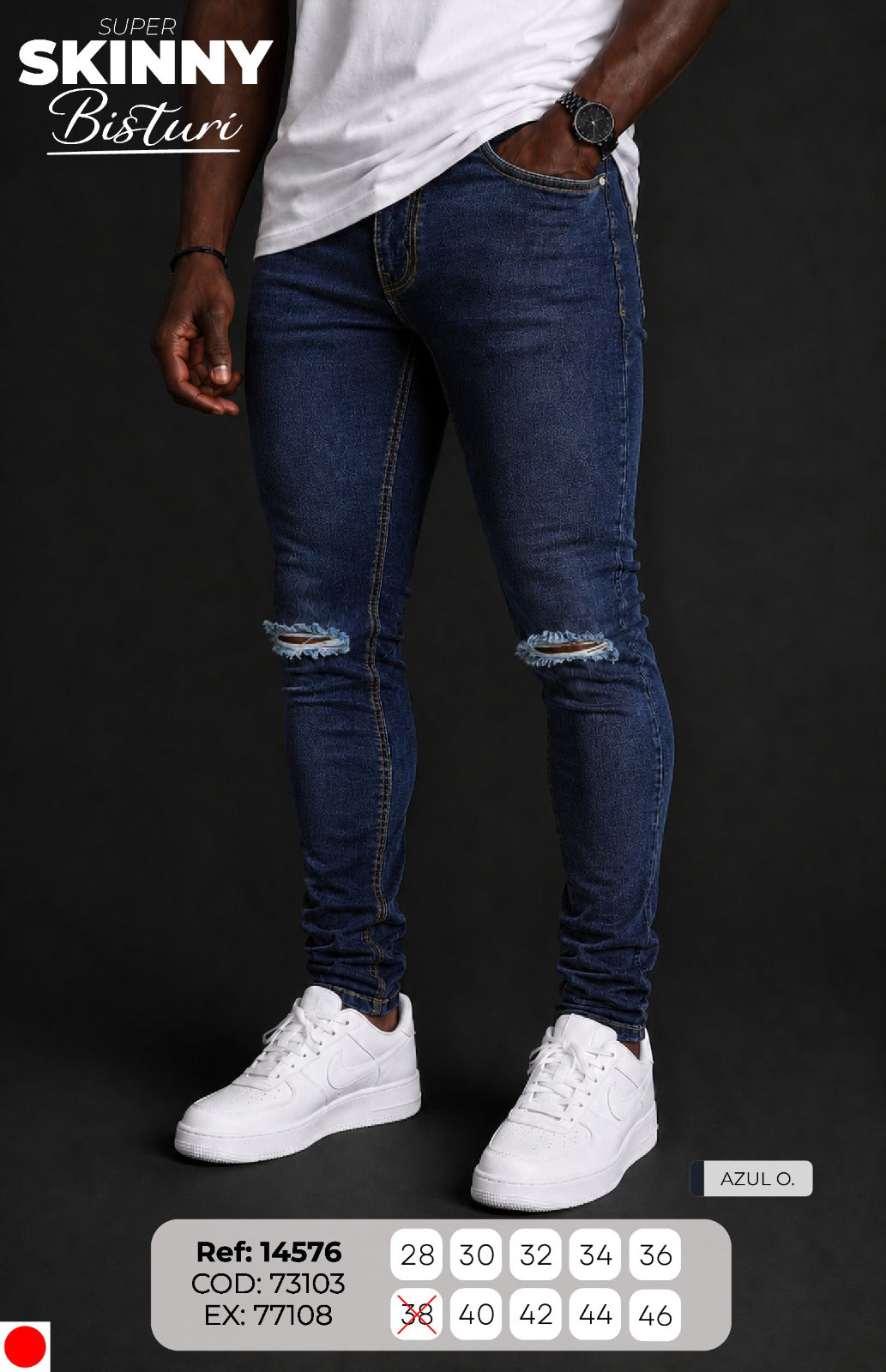 jean Skinny azul o. hombre