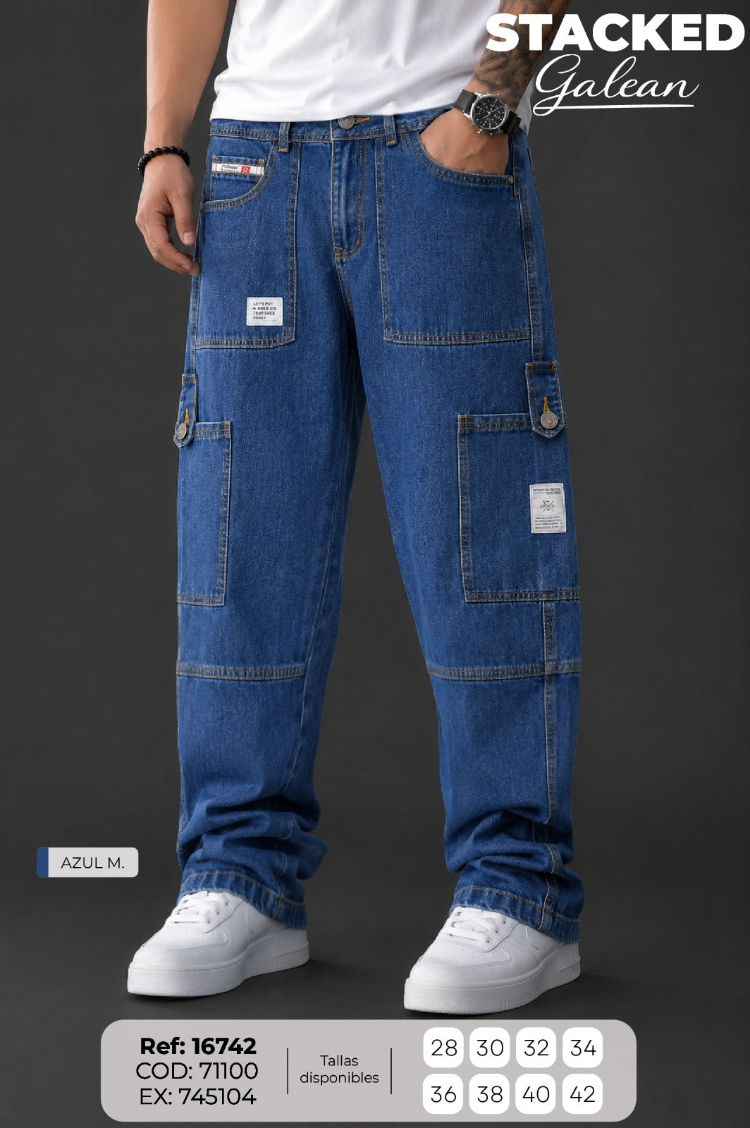 jogger galean azul m. hombre