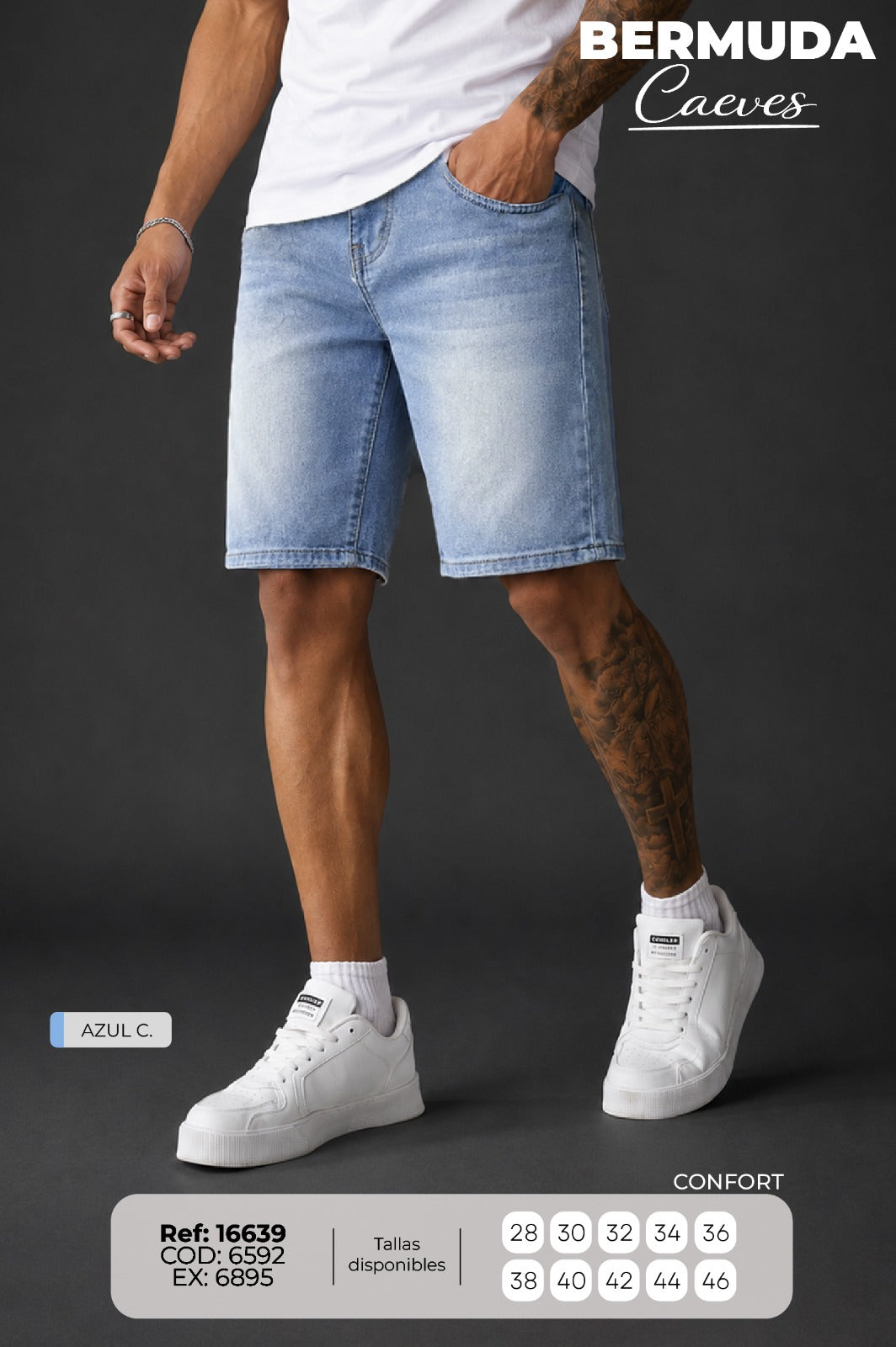 Bermuda Caeves Azul C. Hombre