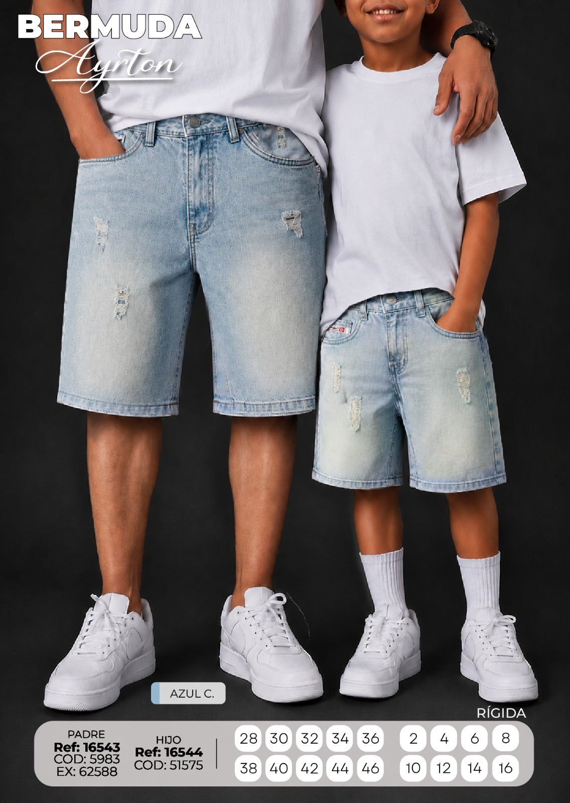bermuda Ayrton Azul C. padre e hijo