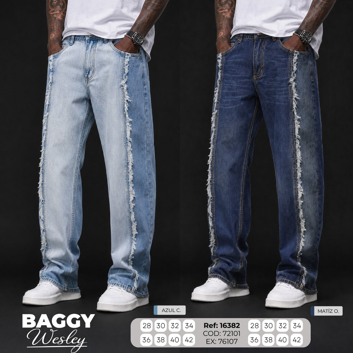 Jean Baggy wesley collage hombre
