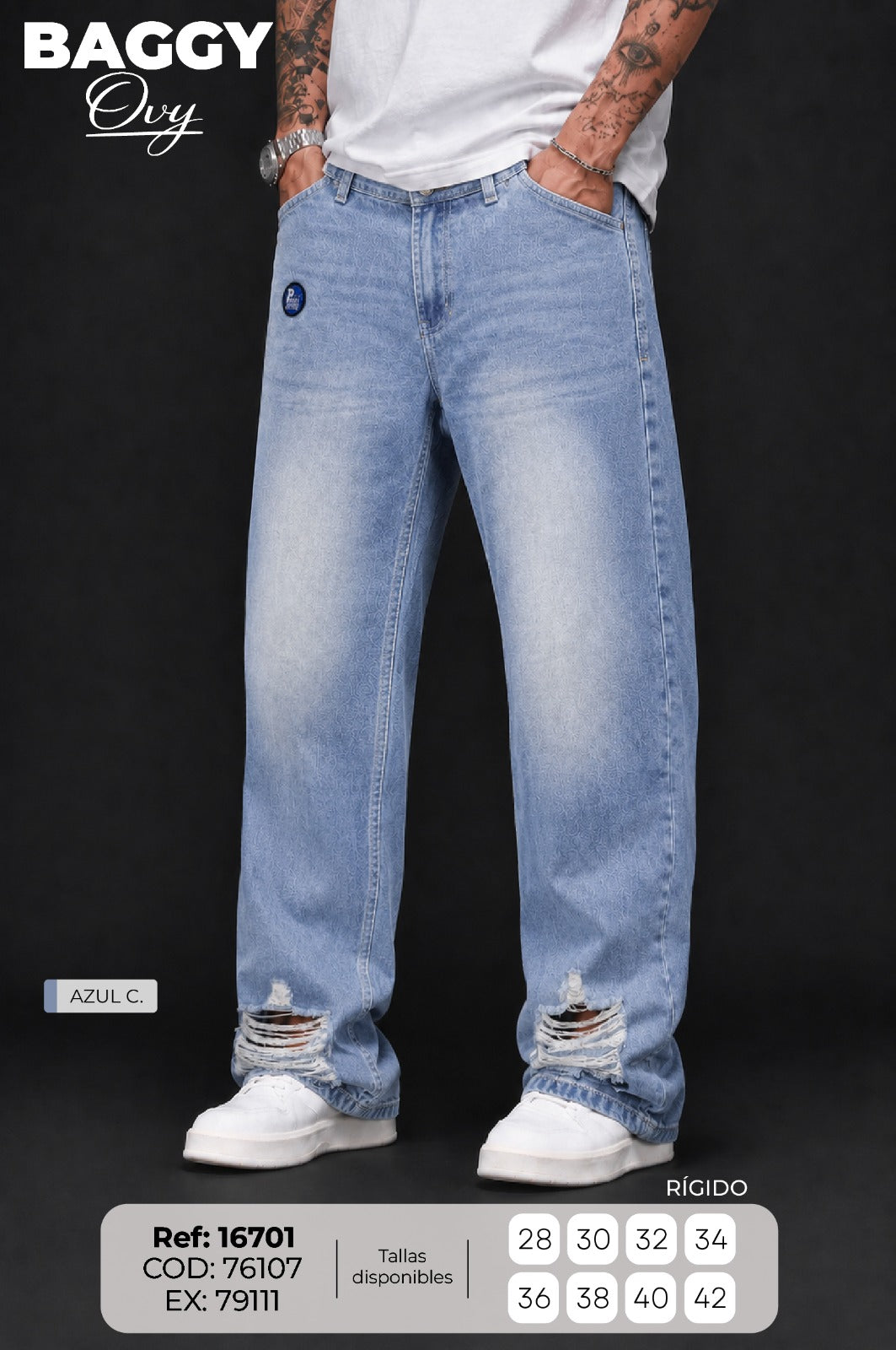 Baggy ovy Azul C. hombre