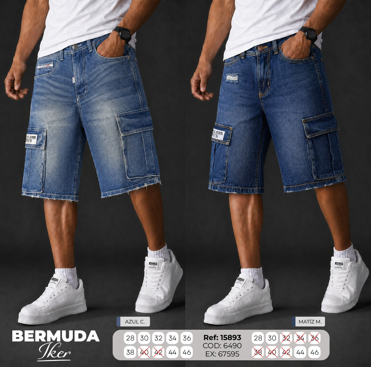 Bermuda Iker collage hombre