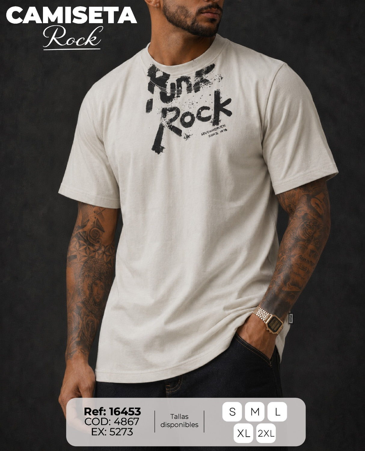 camiseta rock hombre