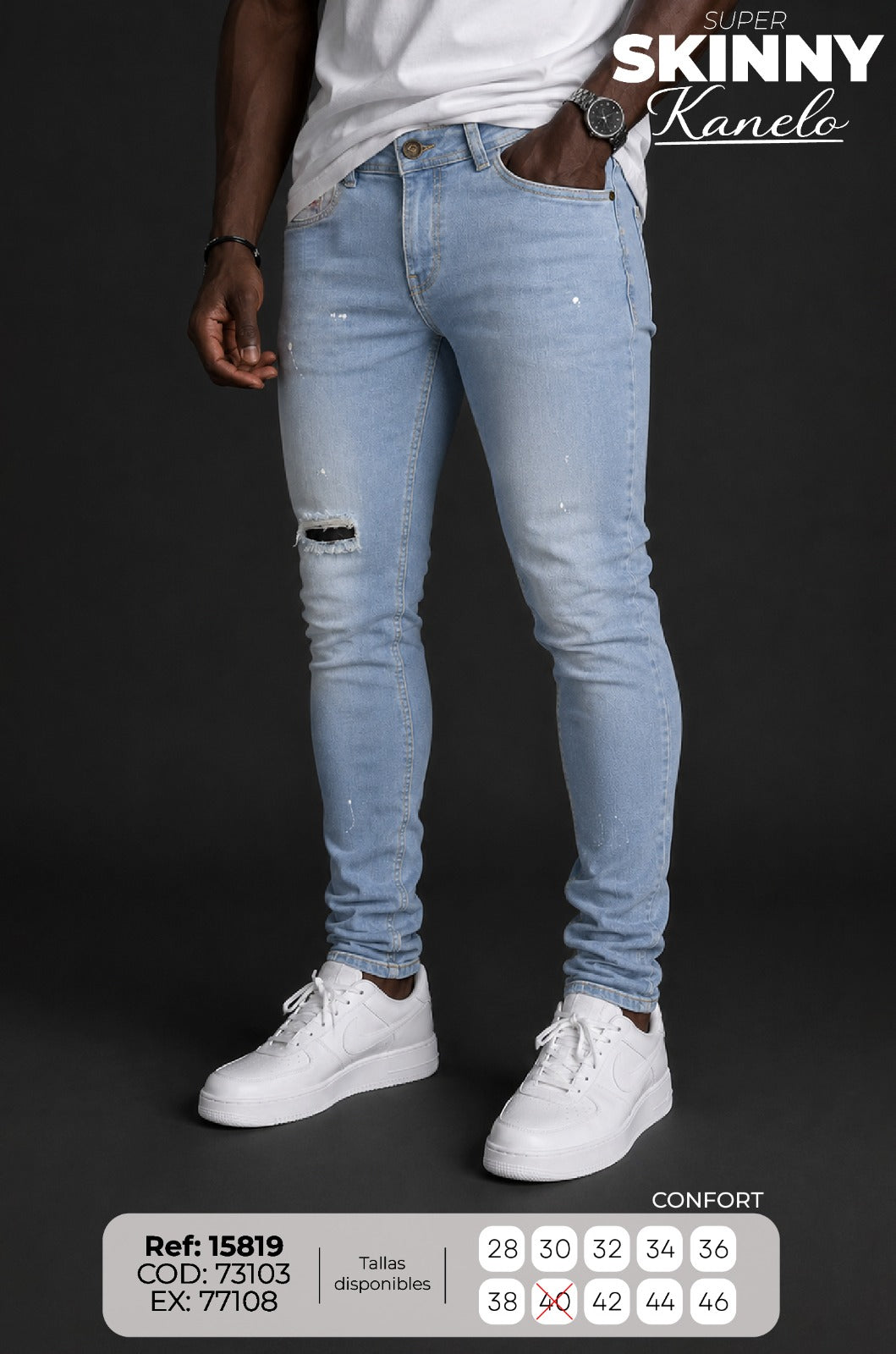 jean kanelo skinny hombre