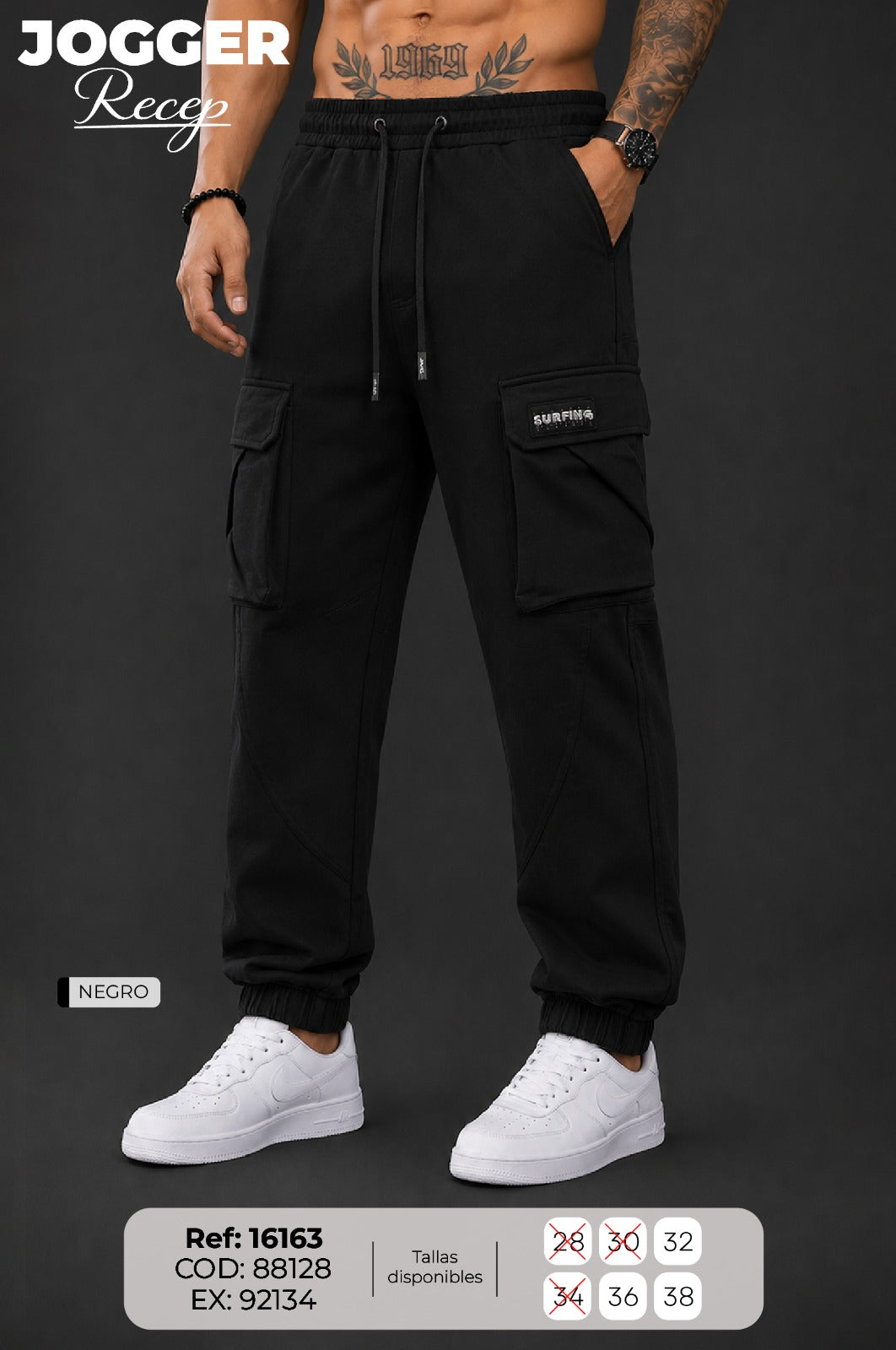 jogger recep negro hombre