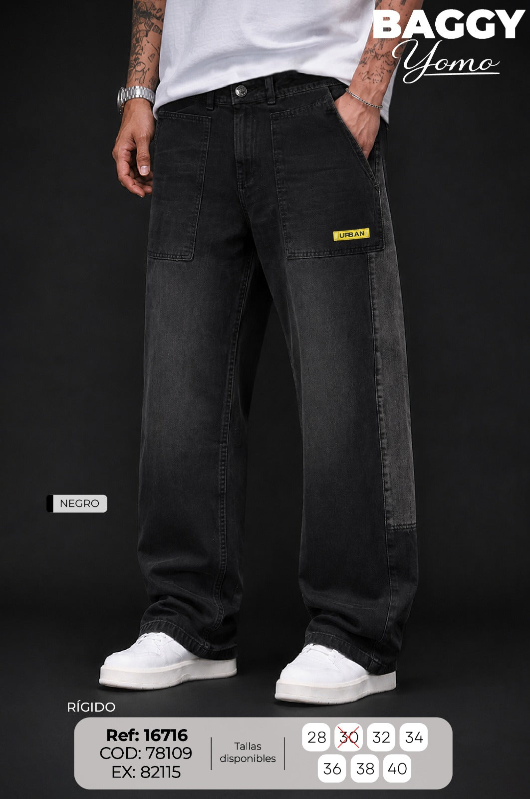 baggy Yomo negro HOMBRE