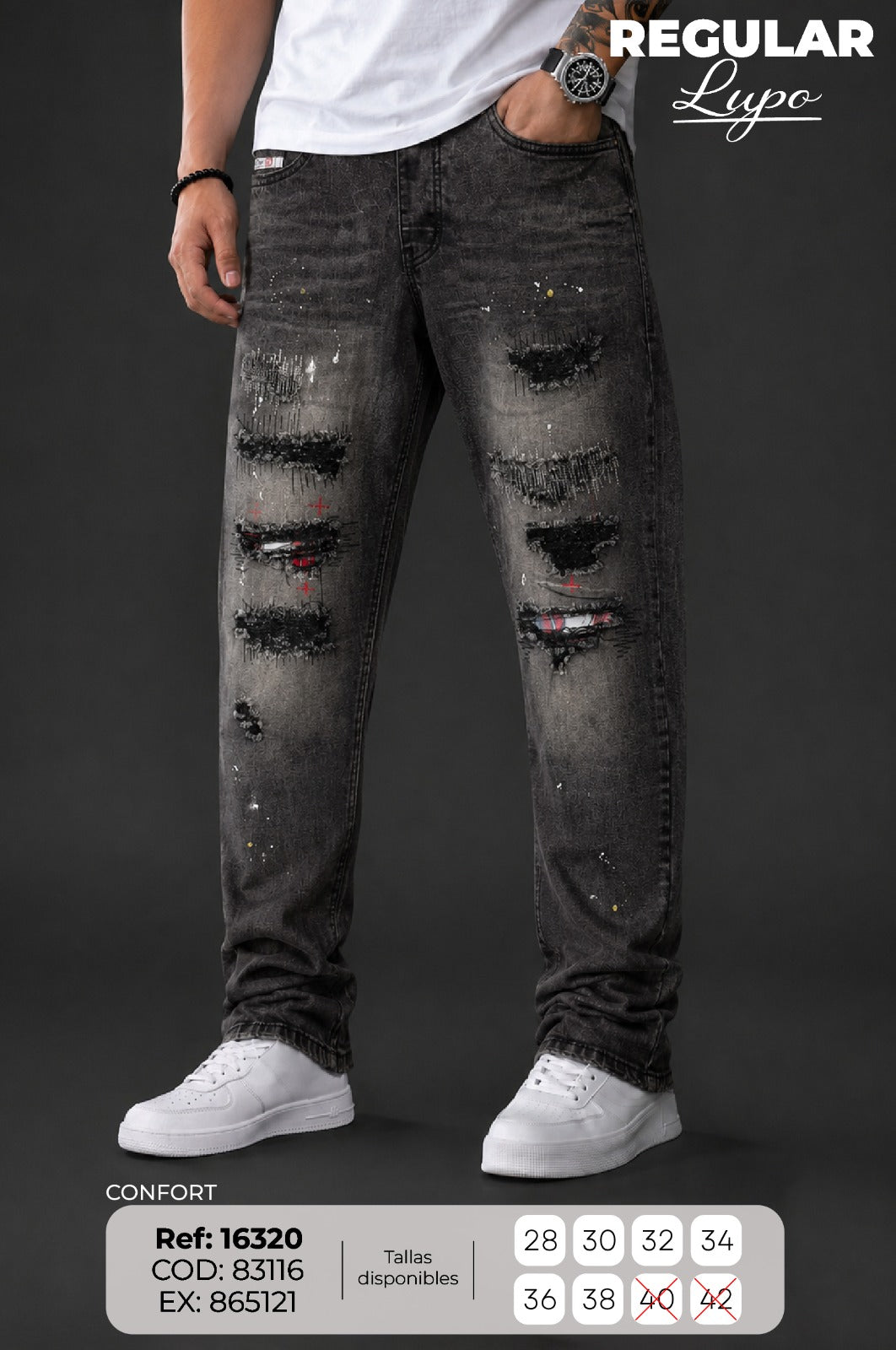 jean regular lupo hombre