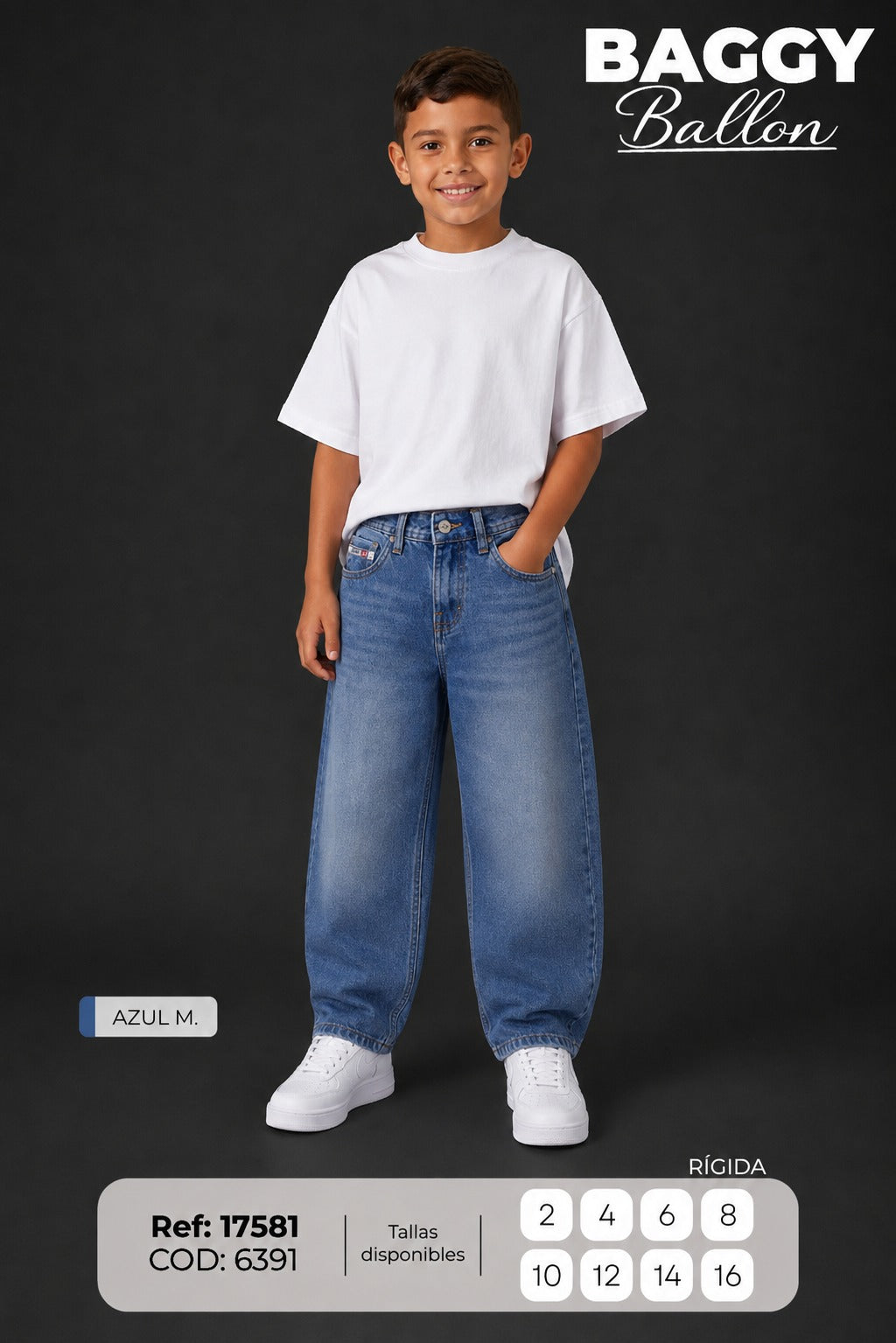 jean Baggy Ballon AZUL M. NIÑO