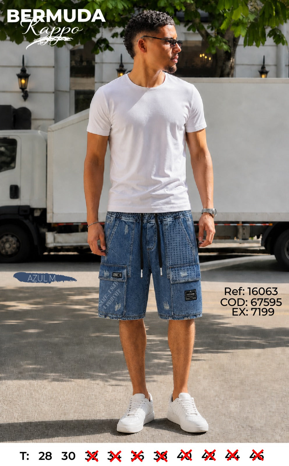 bermuda kappo azul m hombre