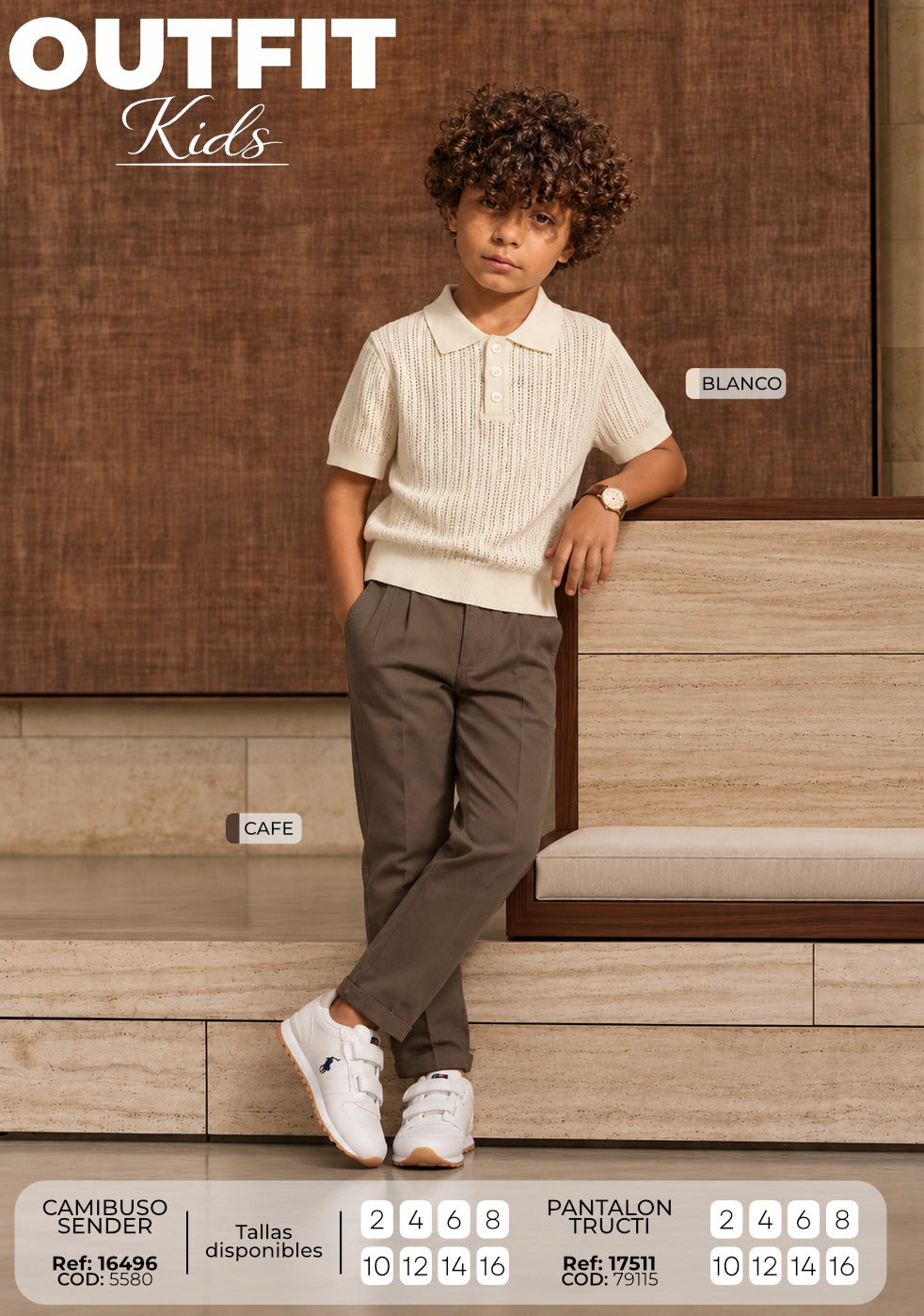 Outfit niño sender blanco old money