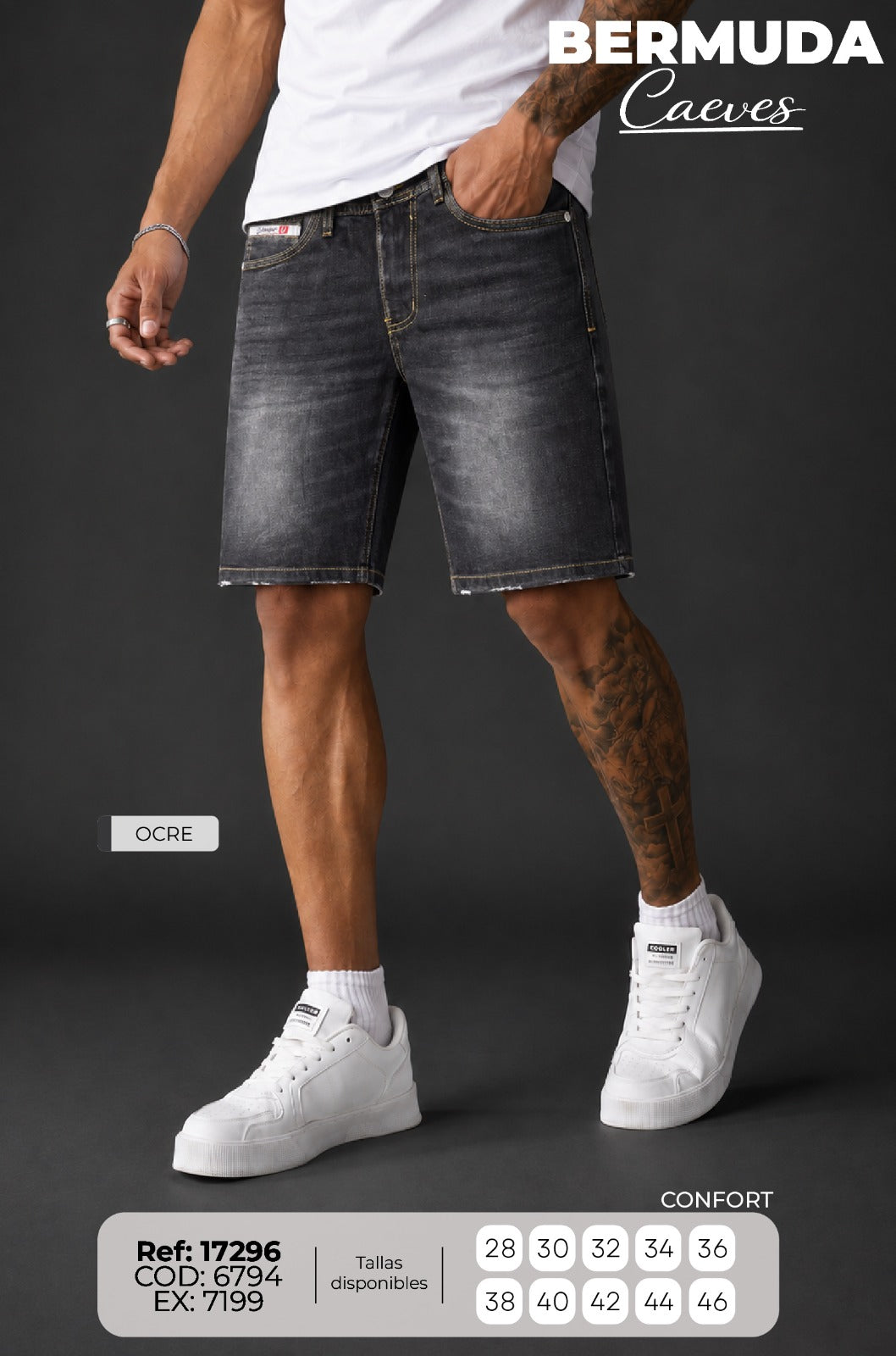 bermuda caeves ocre hombre