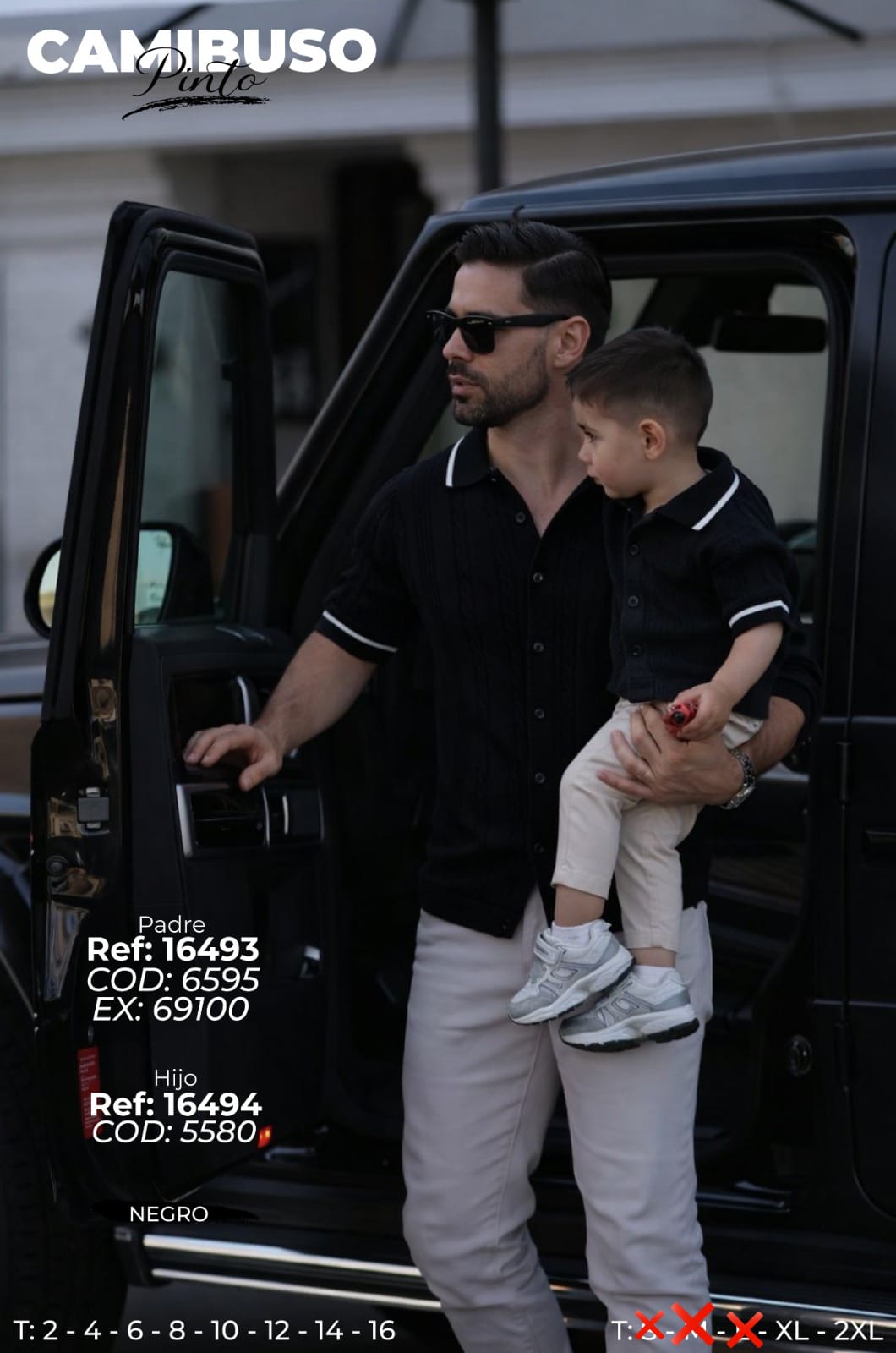 Camibuso Pinto Padre E Hijo Negro