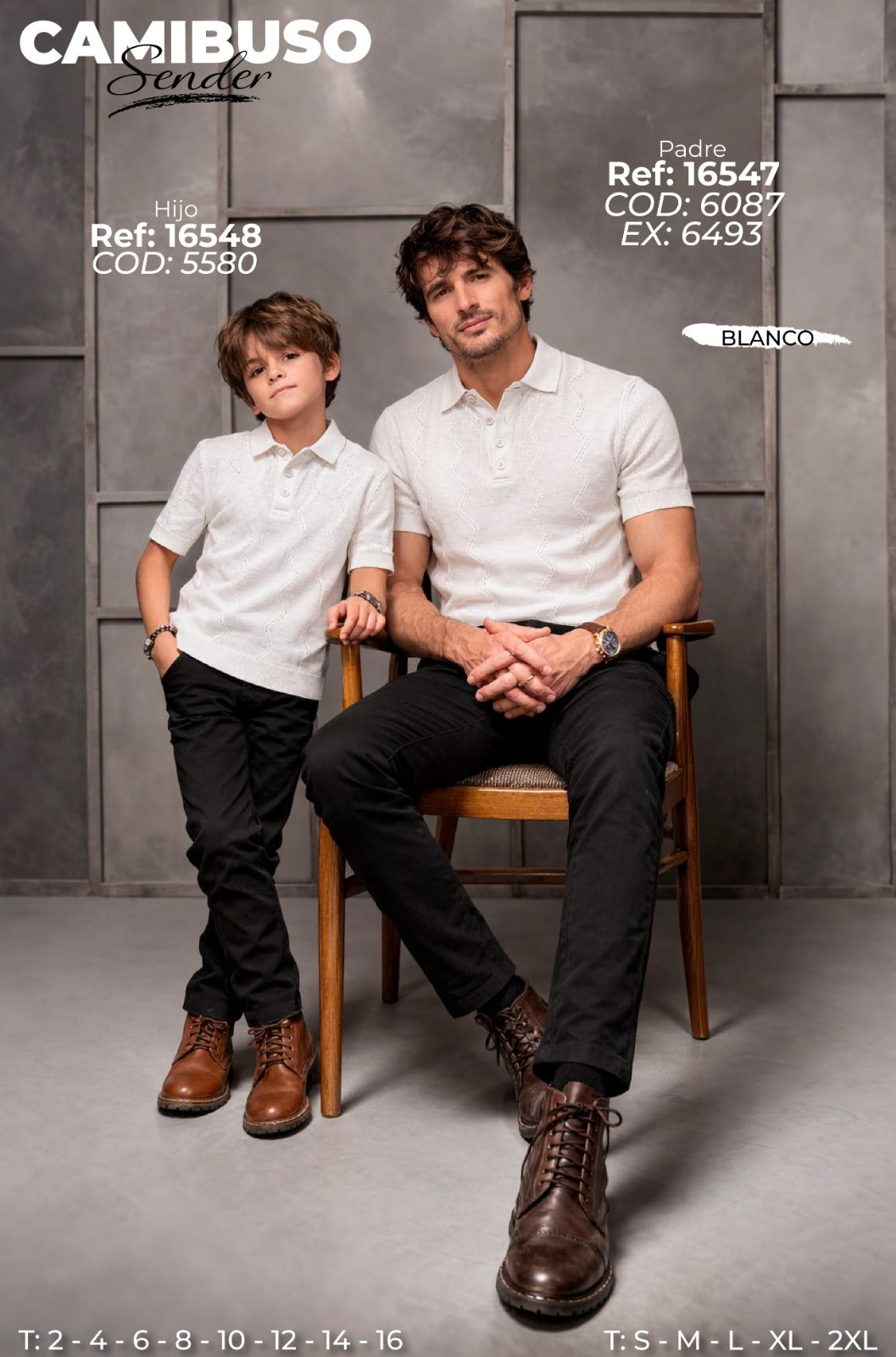 Camibuso Sander Padre E Hijo Blanco