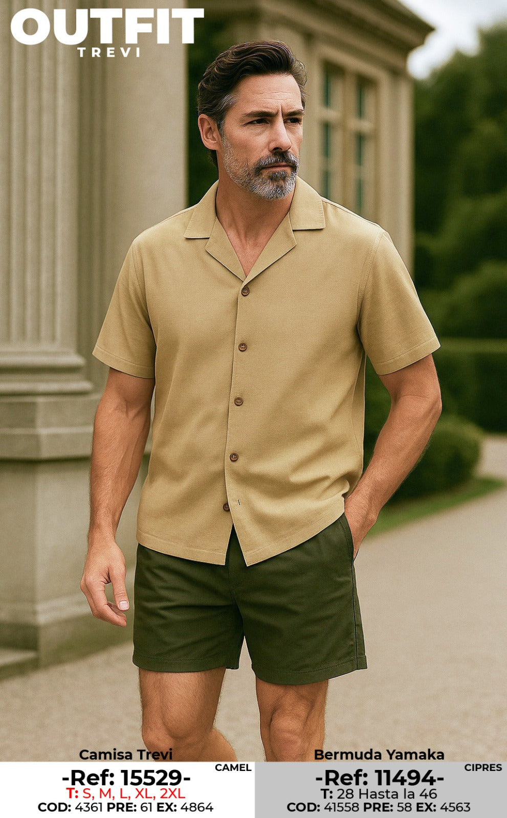 camisa trevi camel hombre