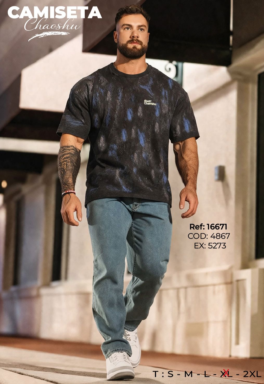 camiseta chaoshu hombre