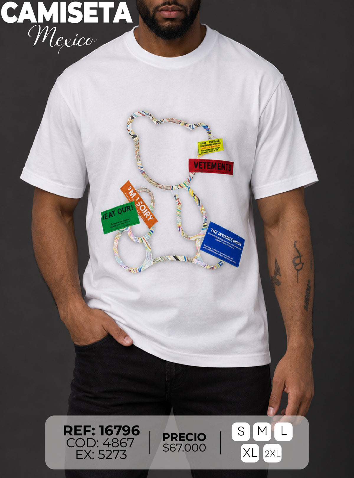 camiseta mexico hombre
