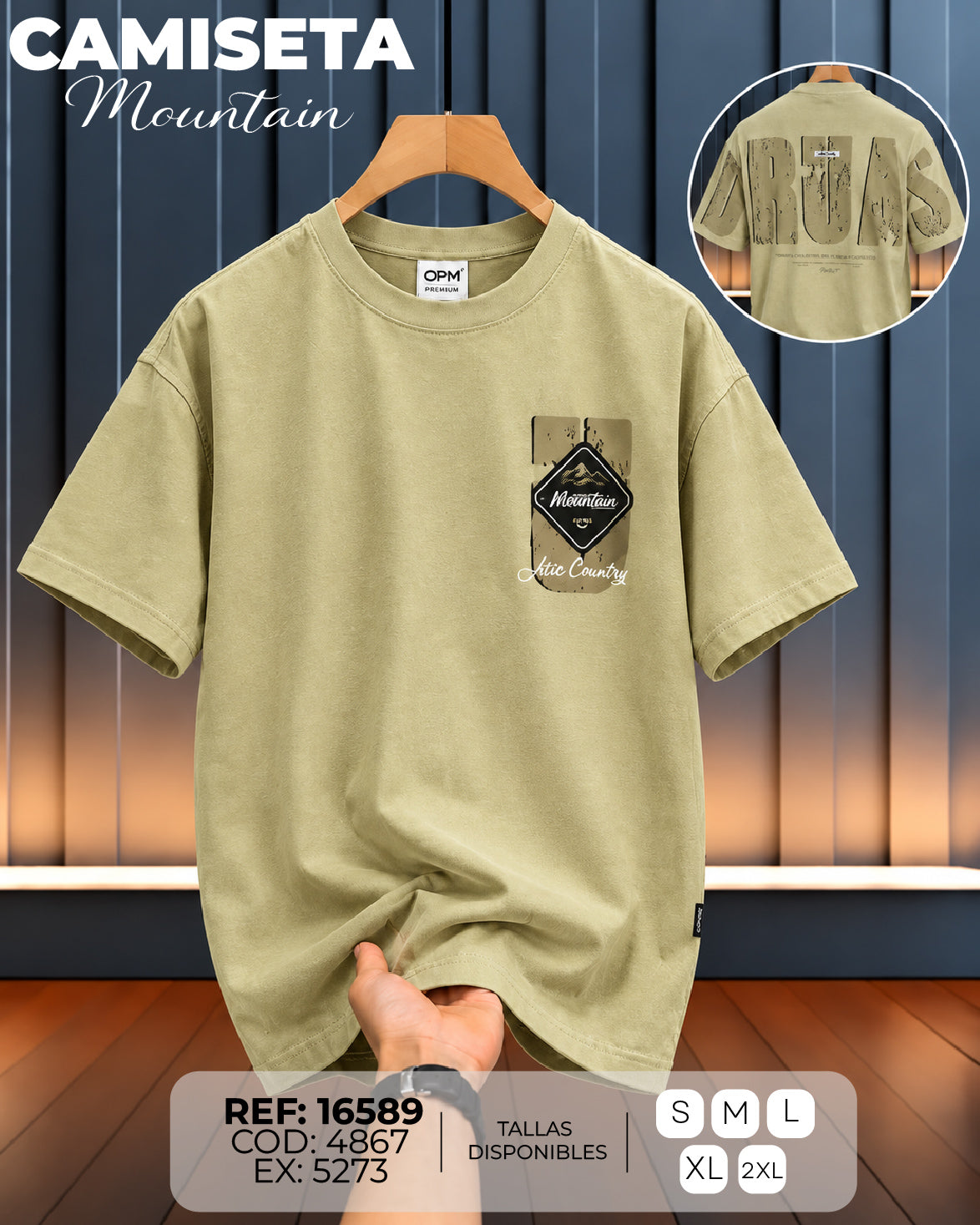 camiseta mountain hand