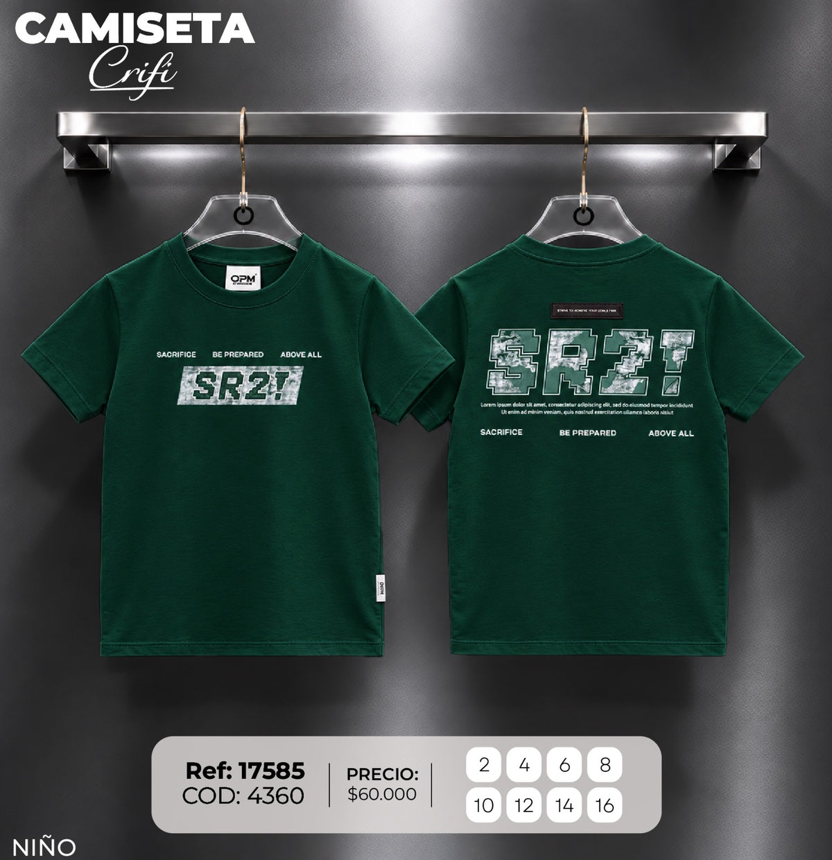camiseta crifi niño