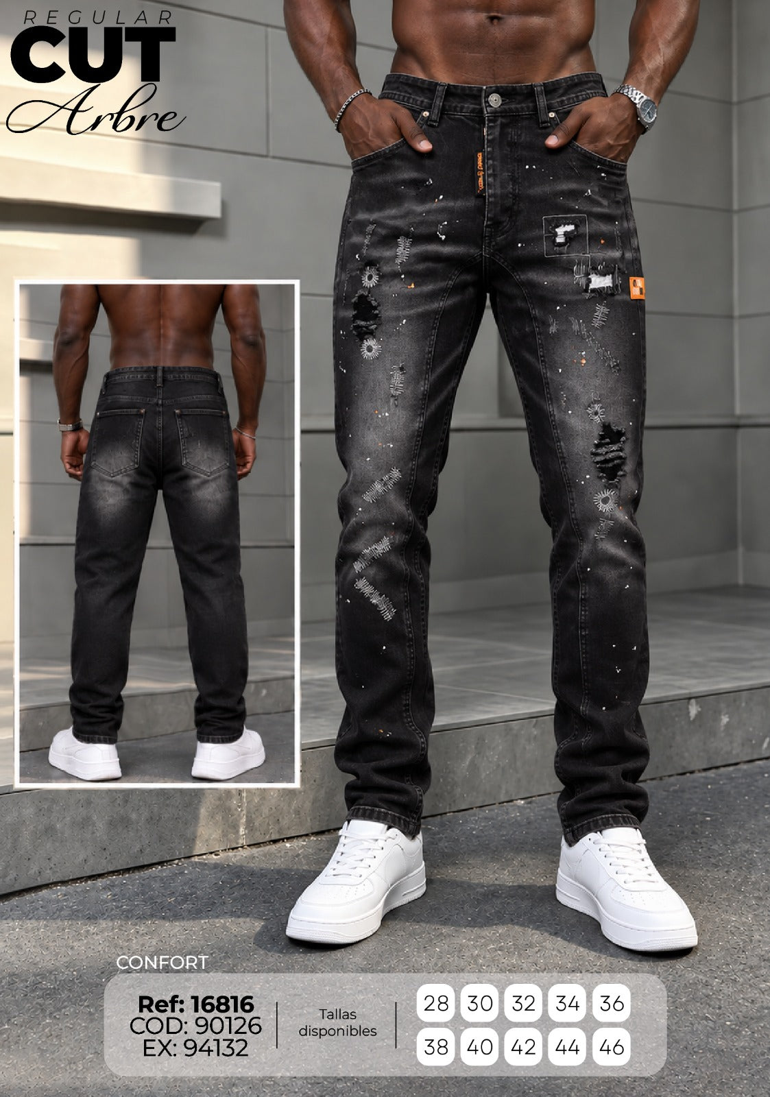jean regular cut arbre hombre regular