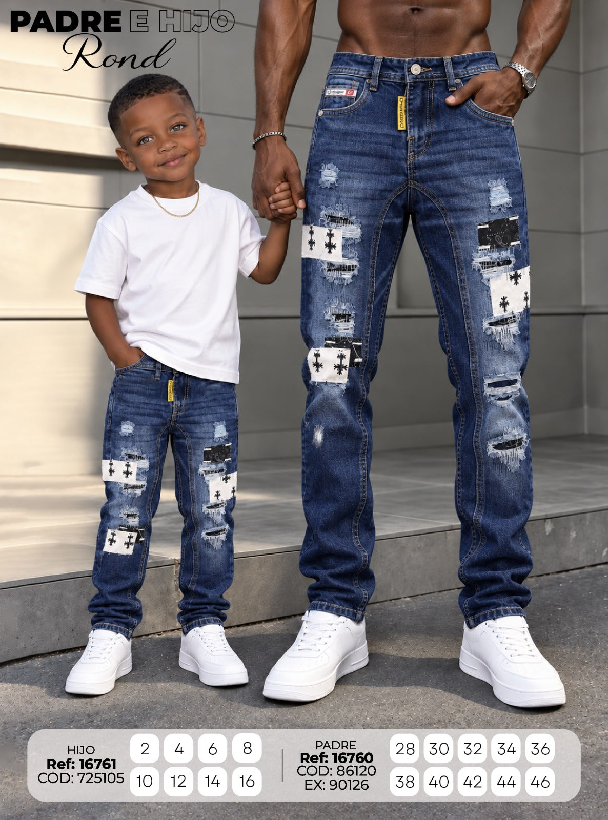 jean cut rond regular padre e hijo