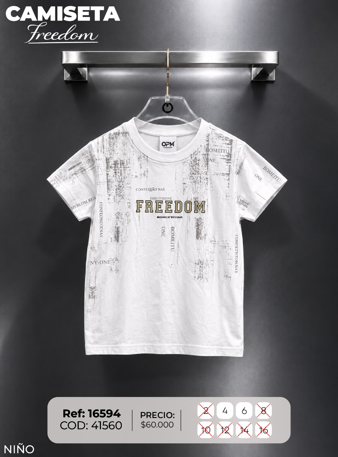 camiseta freedom 1 niño