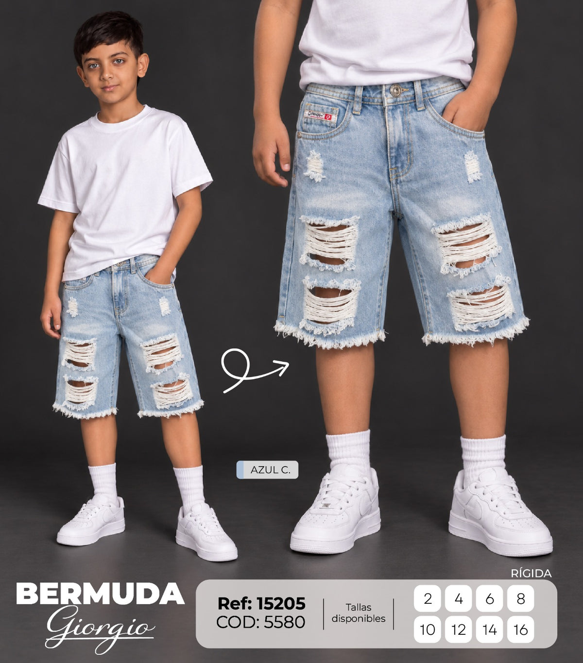 bermuda giorgio azul claro niño