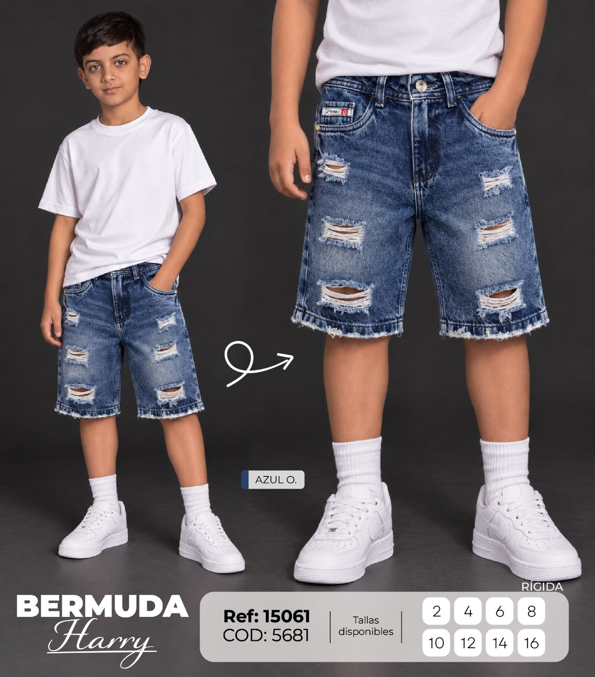 bermuda harry azul o niño